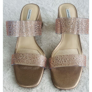 Alex Marie Size 9 Austyn Bronze Rhinestone Clear High Heel Dress Sandals NWT